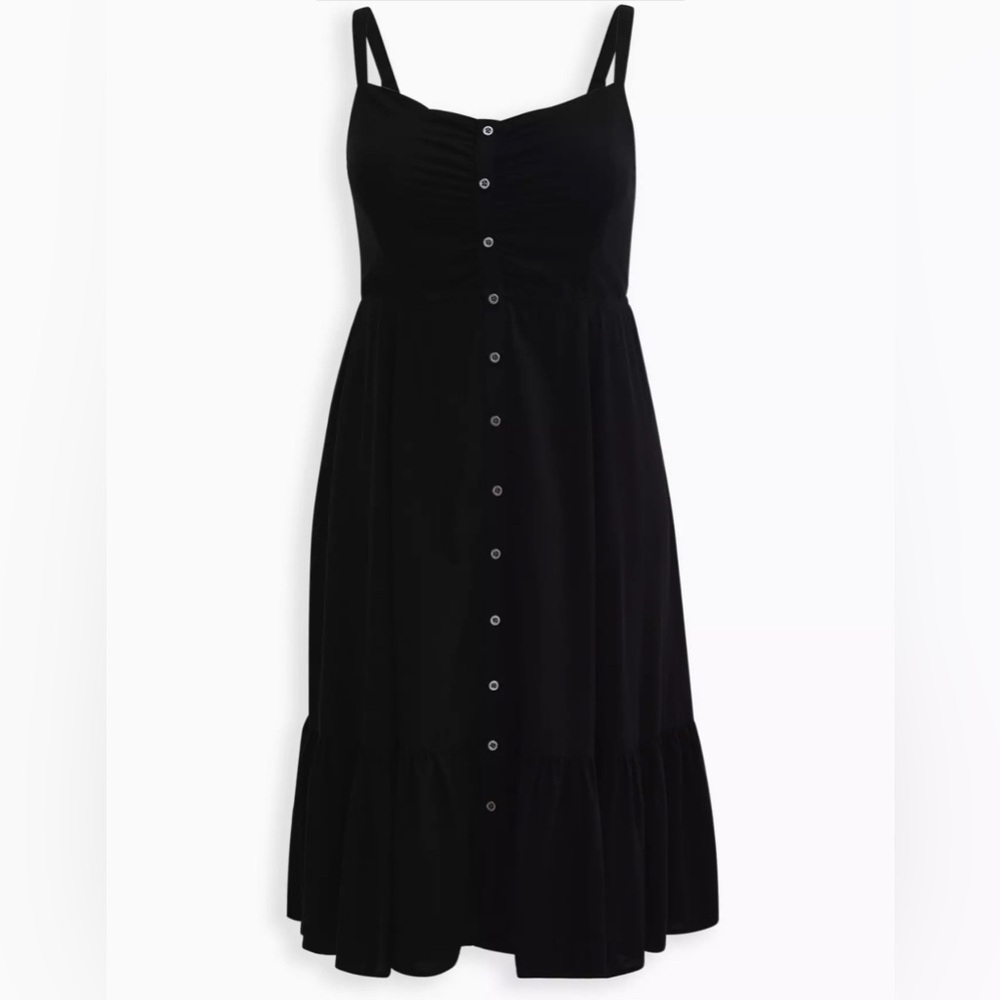 Torrid Black Button-Front Midi Dress